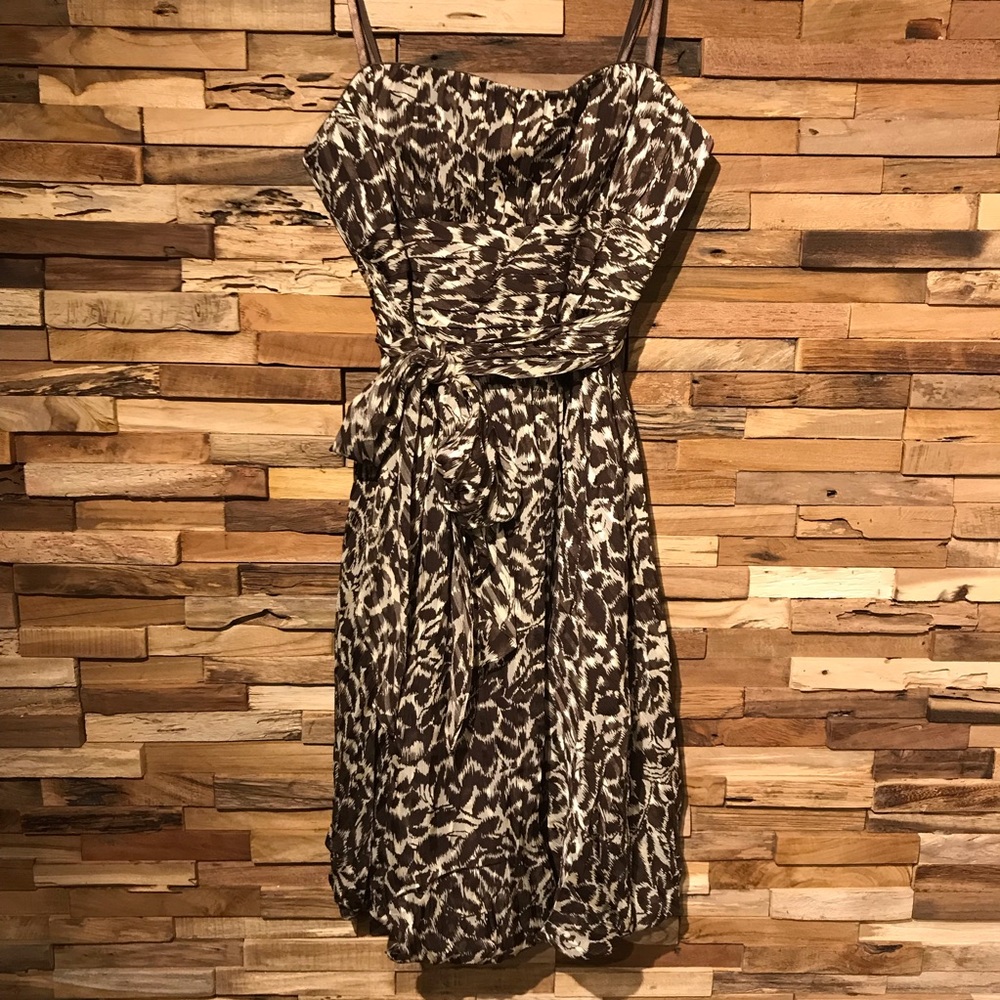 BCBG Max Azria Strapless Silk Chiffon Dress